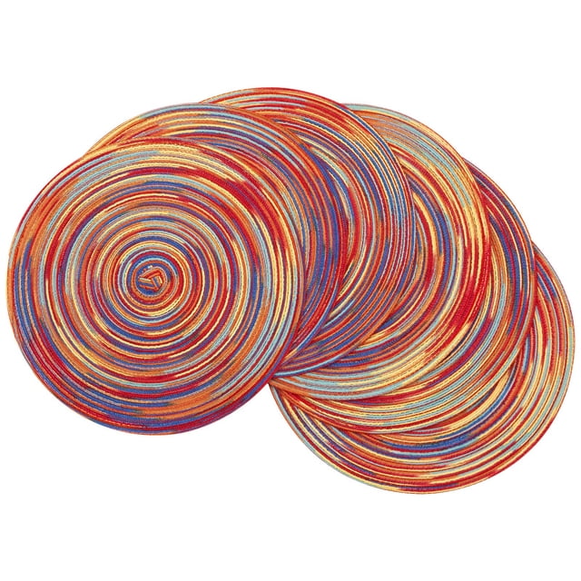 Set de 6 Individuales Redondos Trenzados SHACOS para Mesa de Comedor