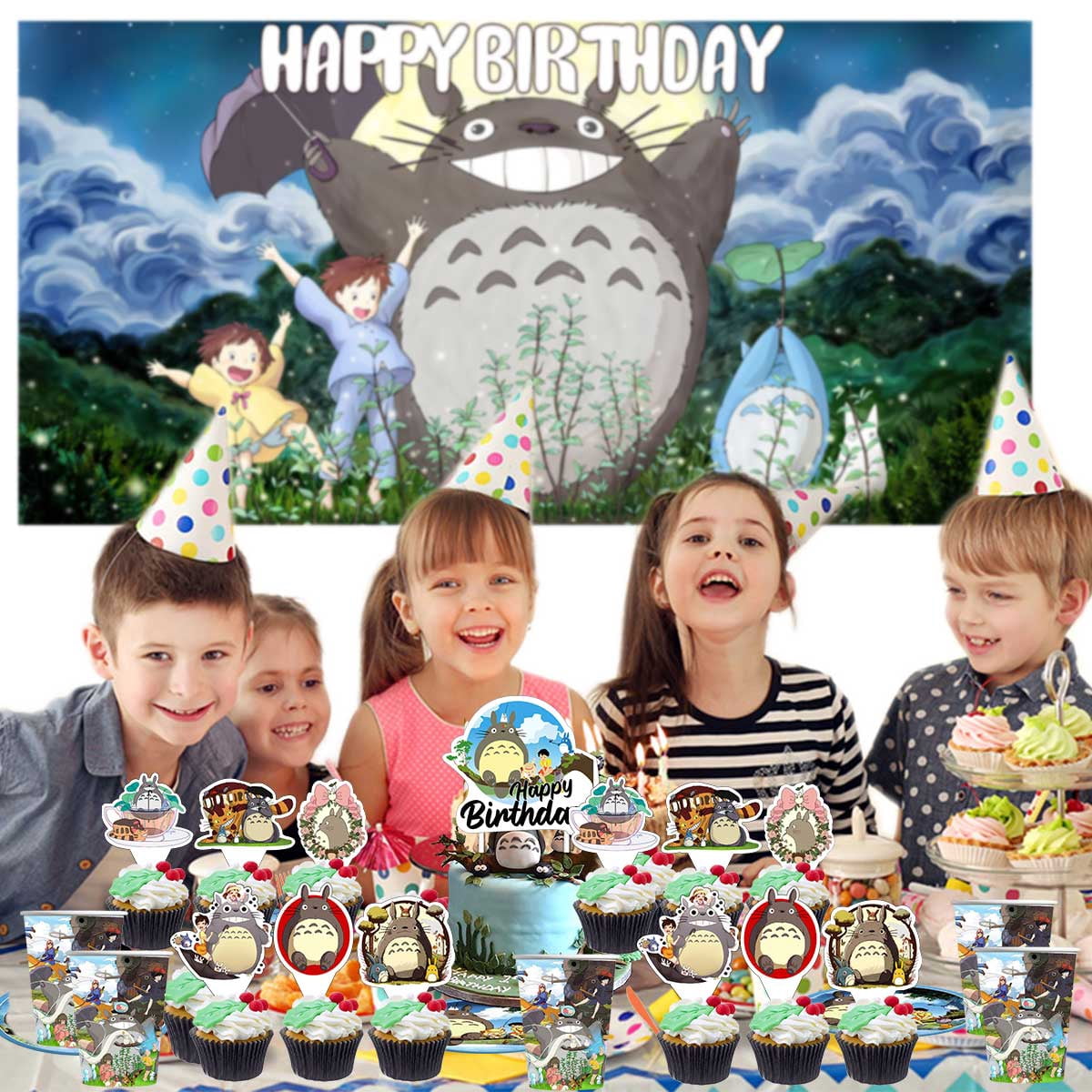 My Neighbor Totoro Party Decorations Decor Supplies Honeycomb Centerpieces Table Toppers Cake Toppers for Birthday Photo Props