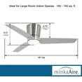 thumbnail image 3 of Ceiling Fan With Light Kit 8.75 Inches Tall By 48 Inches Wide-Brushed Nickel/Silver Finish-Silver Blade Color Minka Aire Fans F671l-Bn/Sl, 3 of 8
