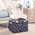 thumbnail image 3 of Yayeee Collapsible Cube Storage Bin with Lid Fabric Closet Decorative Basket with Handles, Red Fireworks Pattern, 3 of 7