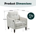 thumbnail image 2 of Armchair, Midcentury Modern Chair with USB and Side Storage, Comfy Upholstered Chairs for Living Room Bedroom Apartment, Oversized Chenille Accent Chair, Beige, 2 of 7