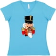 thumbnail image 3 of Inktastic Christmas Nutcracker in Red Women's V-Neck T-Shirt, 3 of 5