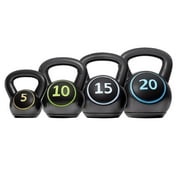 SmileMart 50 Lbs Coated Kettlebell Set for Home Gym Fitness