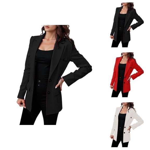 Casual Blazers for Women 2025 Long Sleeve Notch Lapel Collar Stretch Lightweight Business Casual Work Office Jacket