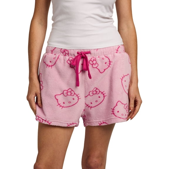Hello Kitty All-Over Print Women's Plush Shorts -Large