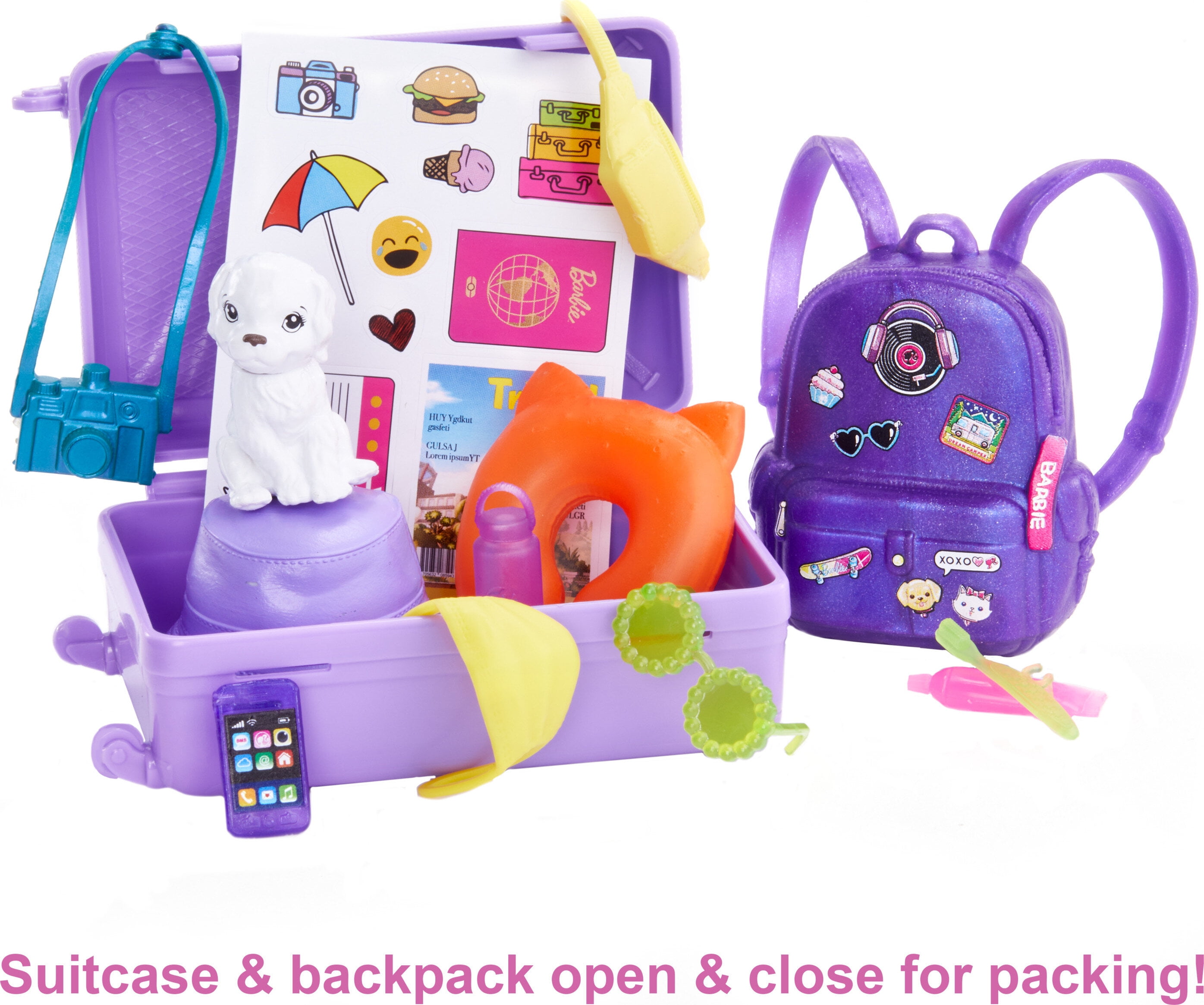 Barbie It Takes Two Teresa Doll and Accessories Travel Set with Working Suitcase, Puppy &10+ Pieces