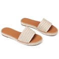 thumbnail image 2 of Sandalias Tscoyuki Raffia para mujer, elegantes, planas, talla 7.5, 2 of 6