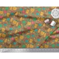 thumbnail image 3 of Soimoi Poly Georgette Fabric Straw,Glass & Coconut Drink Summer Designs Decor Fabric Printed Yard 52 Inch Wide, 3 of 3