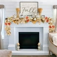 thumbnail image 4 of Topboutique Fall Garland,Fall Decor with Maple Leaves White Pumpkins Berry - 6 ft Artificial Autumn Hanging Vines,Thanksgiving Halloween and Christmas Decorations for Fireplace Mantel Porch Home, 4 of 7