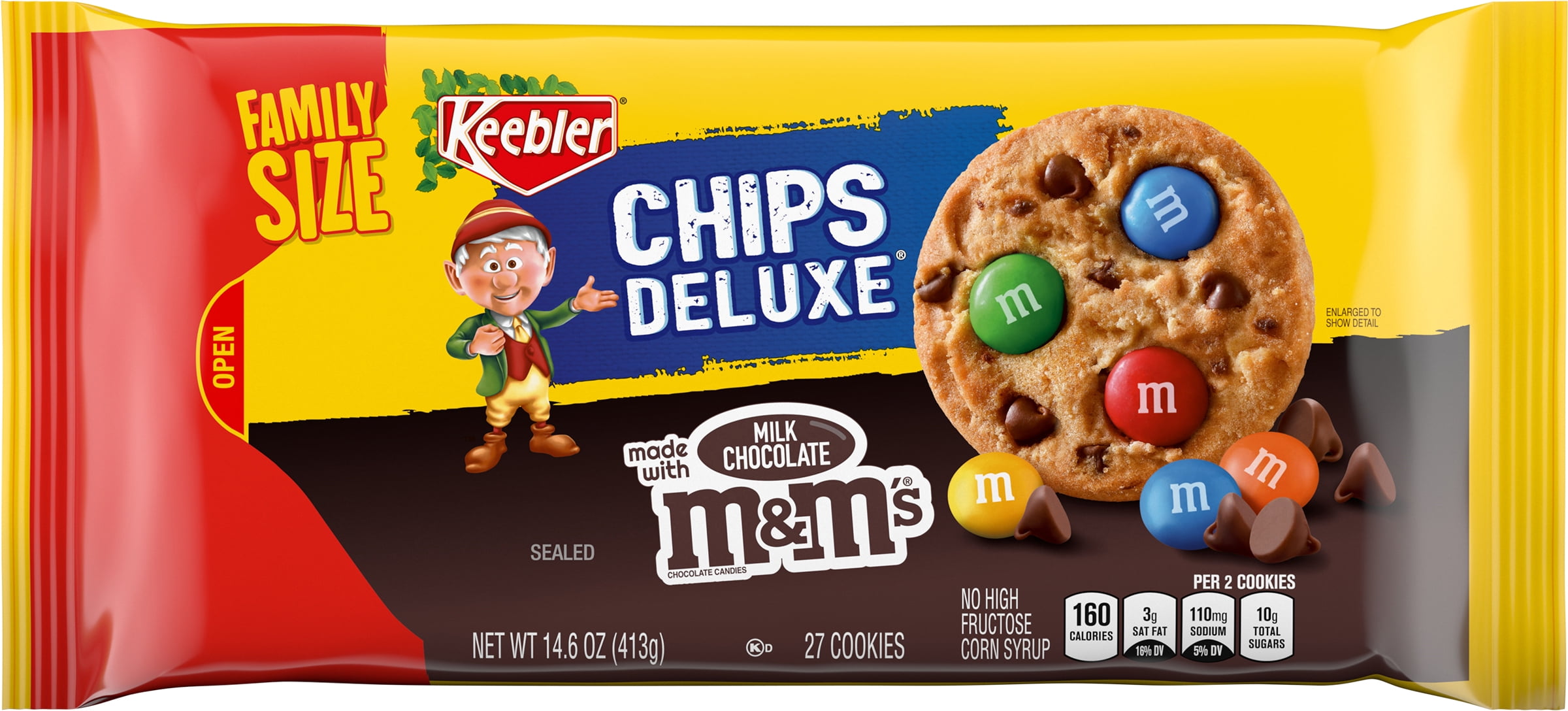 Keebler Chips Deluxe Milk Chocolate M&M's Chocolate Candies Cookies, 14.6 oz