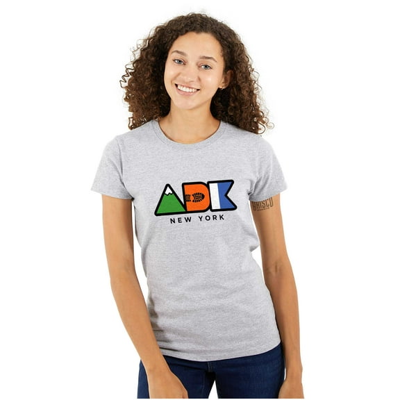 ADK Adirondack New York Hiking Womens Slim Fit Graphic Tee Brisco Brands S