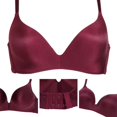thumbnail image 4 of Comfortable Seamless Bras Fashion Sexy Wire Free Women Lingerie Highlight Push Up Bra Full Temptation Solid Bra wine red 75B, 4 of 10