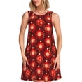 thumbnail image 1 of Easygdp Christmas Red Balls para Vestido Transpirable de Mujer, Vestido Suelto de Manga Corta con Pliegues y Bolsillos para el Verano, 1 of 7