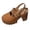Brown, variant on Womens Platform Chunky High Heels Mary Jane Mules Sandals Summer Fall Trendy Casual Buckles Leather Closed Toe Block Heeled Slingback Dressy Footwear with Back Straps Beige Size 8