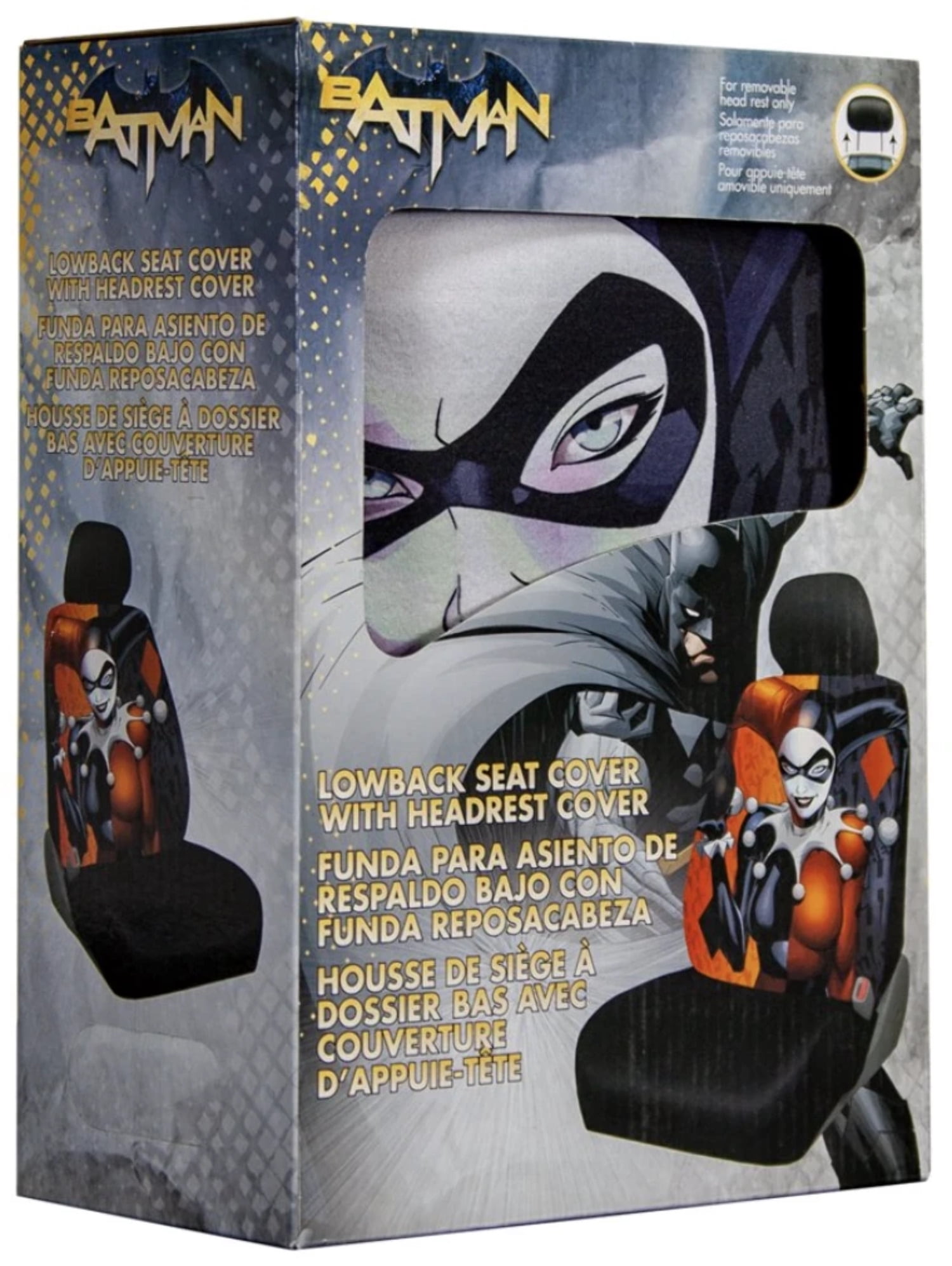 Plasticolor Harley Quinn Washable Polyester Universal Fit Automotive Seat Cover, 1 Pack