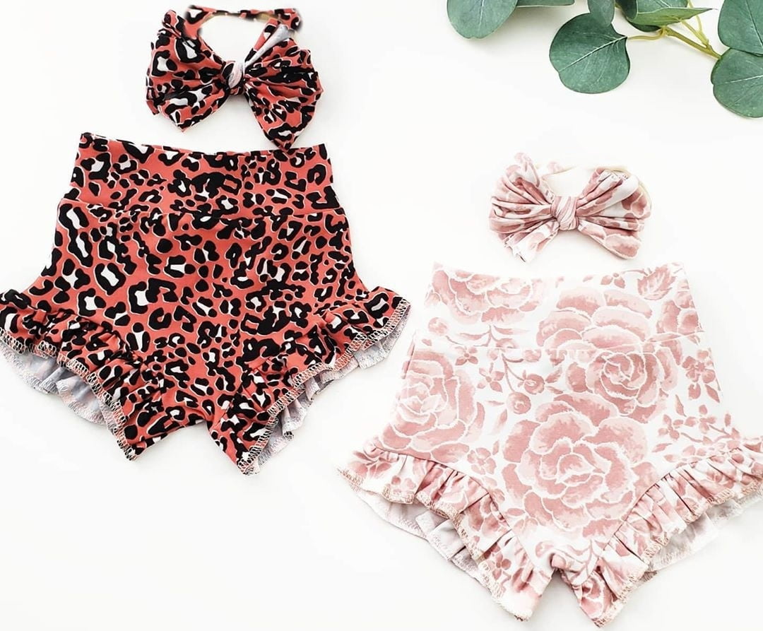 baby girl high waisted shorts