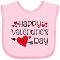 thumbnail image 3 of Inktastic Happy Valentines Day Red Hearts and Arrow Boys or Girls Baby Bib, 3 of 4