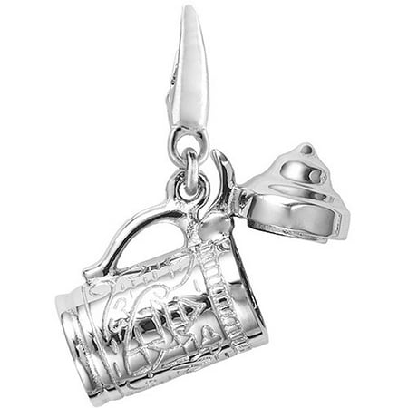 Women's Sterling Silver Moveable Beer Stein Clip-On Charm