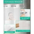 thumbnail image 5 of No Hook Shower Curtains, Sage Green White Ombre Stall Bathroom Curtain with Snap in Liner, Country Modern Stripes Lines Waterproof Washable Fabric Bathroom Shower Curtain Sets, 48" x 72", 5 of 7