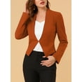 thumbnail image 6 of MODA NOVA Juniors Collarless Work Office Business Casual Cropped Blazer, 6 of 7