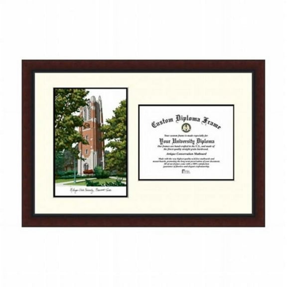 Campusimages MI989LR Michigan State University Beaumont Hall Legacy Alumnus Framed Lithograph