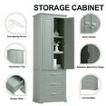 thumbnail image 4 of Harper & Bright Designs Tall Bathroom Storage Cabinet with Drawers and Doors, Modern Bathroom Floor Storage Cabinet with Shelf, Gray, 4 of 13