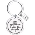 thumbnail image 4 of Jacenvly 2024 New to My Son Message Keychain Stainless Steel Initial Last Name 26 Letter Family Inspirational Keychain Gift Easter Decor, 4 of 4