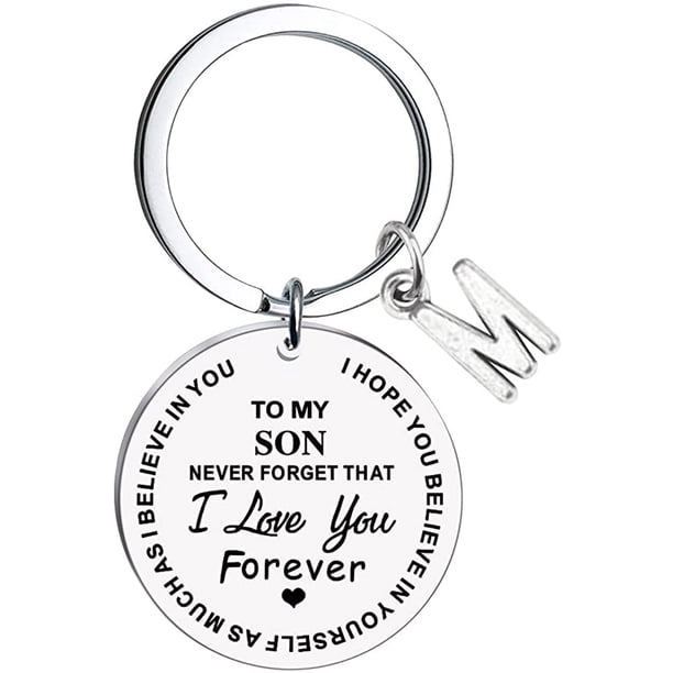 Censtreet To My Son Keychains Gift Inspirational Gifts from Mom Gift for Christmas Graduation Anniversaries Keychain Gifts