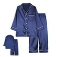 thumbnail image 3 of Autumn Long Sleeve Silk Pajamas Cute Christmas Color Silk Pajamas Soft Sleepwear Set, 3 of 6