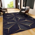 thumbnail image 3 of Luxurious Black Gold Diamond Area Rug, Abstract Golden Irregular Lines Indoor Carpet, with Anti-Slip Easy Clean Carpet for Living Room Bedroom Kitchen Dining Room Home Office-3x5ft, 3 of 7