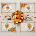 thumbnail image 4 of 2024 Placemat Thanksgiving Orange Pumpkin Leafy Farm 4/6pcs Pads Kitchen Accessories Dining Table Mat Coaster Festival Tableware, 4 of 7