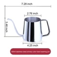 thumbnail image 4 of Stainless Steel Gooseneck Coffee Kettle, 350ml - Drip-Free Spout, Heat-Resistant Handle, Stovetop Safe for Home Kitchen, 4 of 10