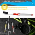 thumbnail image 4 of DUJINDENT Dolphin Charcoal Toothbrush [2 Packs] Extra Soft Bristle Manual Long Flossing Ultra Clean Toothbrush, Good for Sensitive Teeth and Gums (Black, Charcoal 2 Packs), 4 of 5
