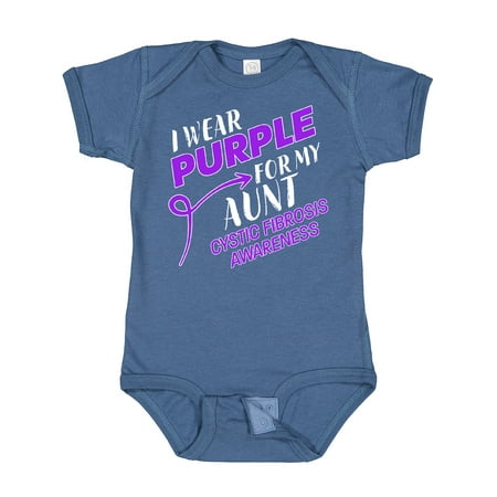 

Inktastic I Wear Purple for My Aunt- Cystic Fibrosis Awareness Gift Baby Boy or Baby Girl Bodysuit