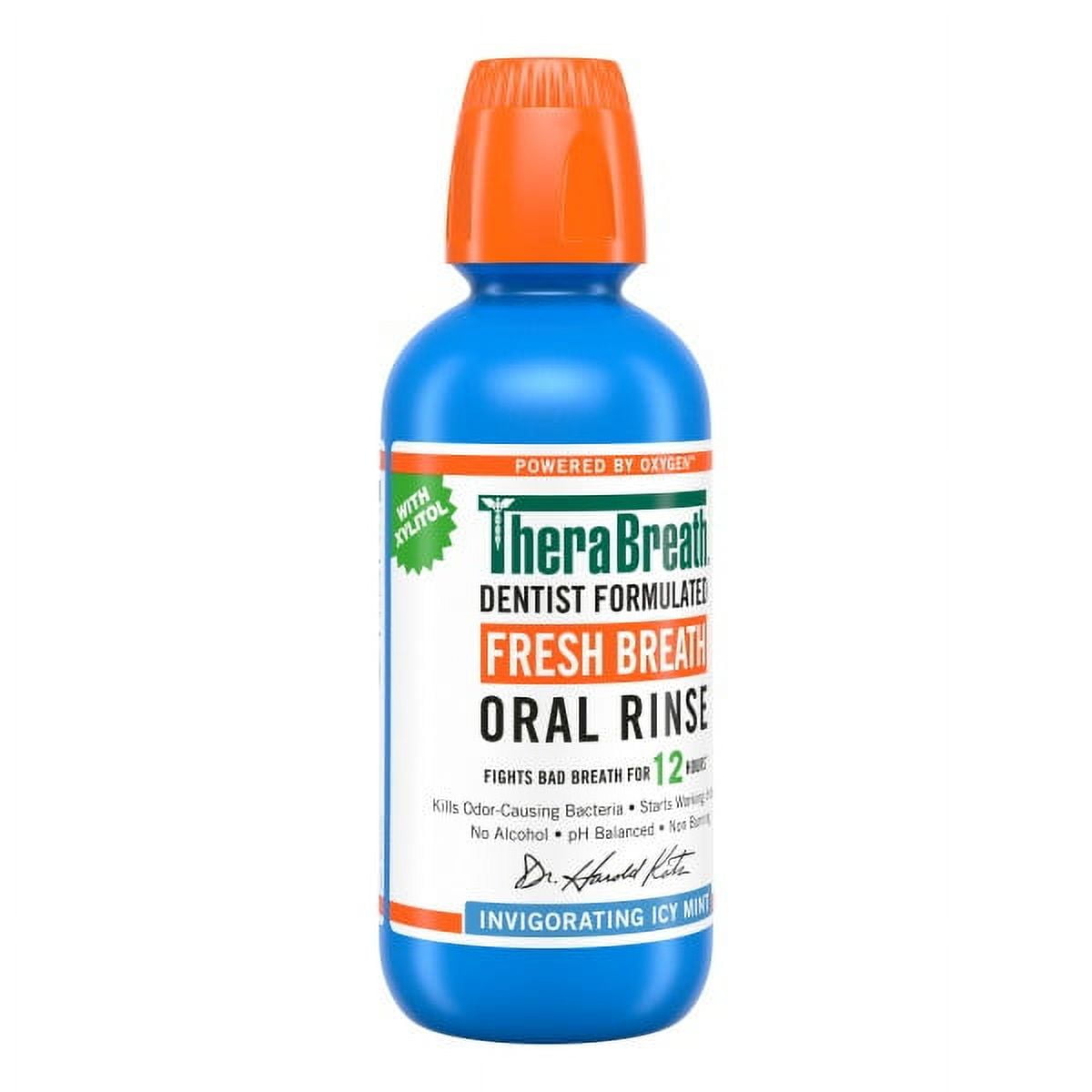 TheraBreath Fresh Breath Mouthwash, Alcohol-Free Oral Rinse, Icy Mint, 16 fl oz - 5 Pack