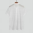 thumbnail image 4 of Men's Short Sleeve Lace See-Through Breathable Shirt Tops, 4 of 7