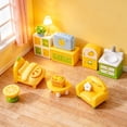 thumbnail image 4 of YardChic Dollhouse Furniture, Mini Lemon Themed Miniature Furniture Display, Tiny Furniture, Realistic Bedroom And Living Room Scene Accessories, Resin Dollhouse Miniature Decorations, Bed, 4 of 5