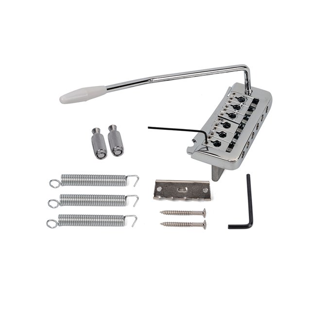 Eigraketly Sillín de Metal para puente de guitarra, ajustable, sin rebabas, firmeza, cola dura, tornillos impermeables, resortes, accesorios para Accesorios para instrumentos musicales Plata Eigraketly OD025785-01