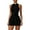 Black, variant on PISONIC Womens Tennis Golf Dress with Built-in Bra Shorts Zipper Slim Fit A-line Hem Skirt Athletic Dresses with Pockets