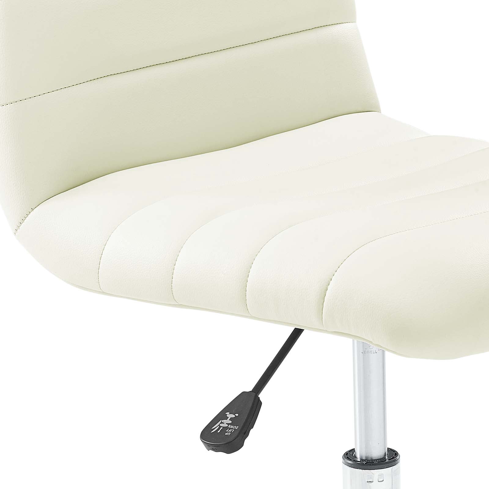 Modway Ripple Modern Vinyl Armless Mid Back Office Chair in White