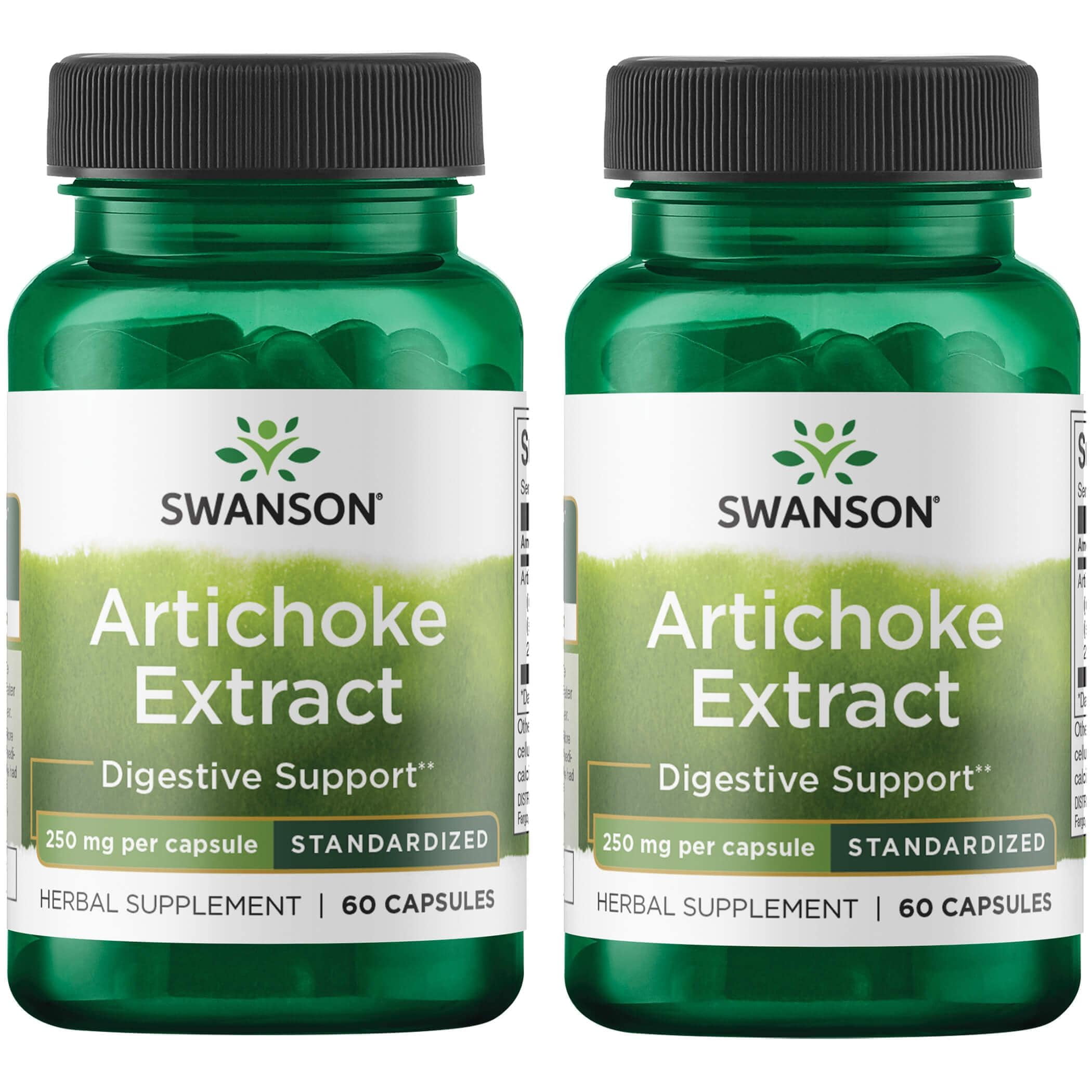 Swanson Artichoke Extract Standardized 250 mg 60 Caps 2 Pack