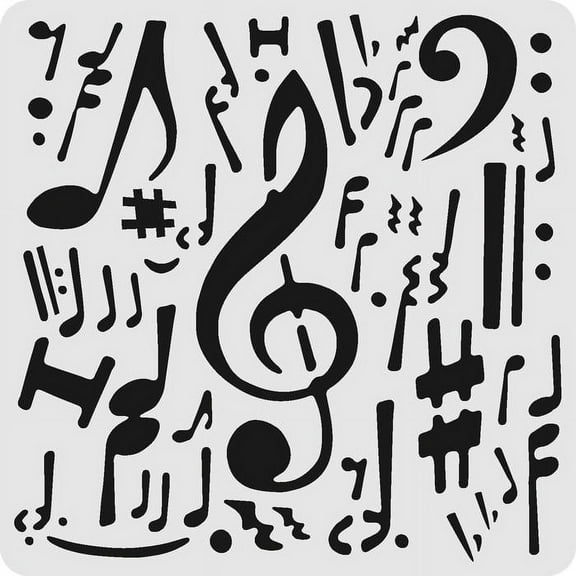 5x5 Music Collage Stencil