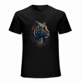 thumbnail image 1 of Colorful Tiger T-shirt Fluorescent short sleeve Unisex tees T-shirt Art gift shirt Mexicana, 1 of 5