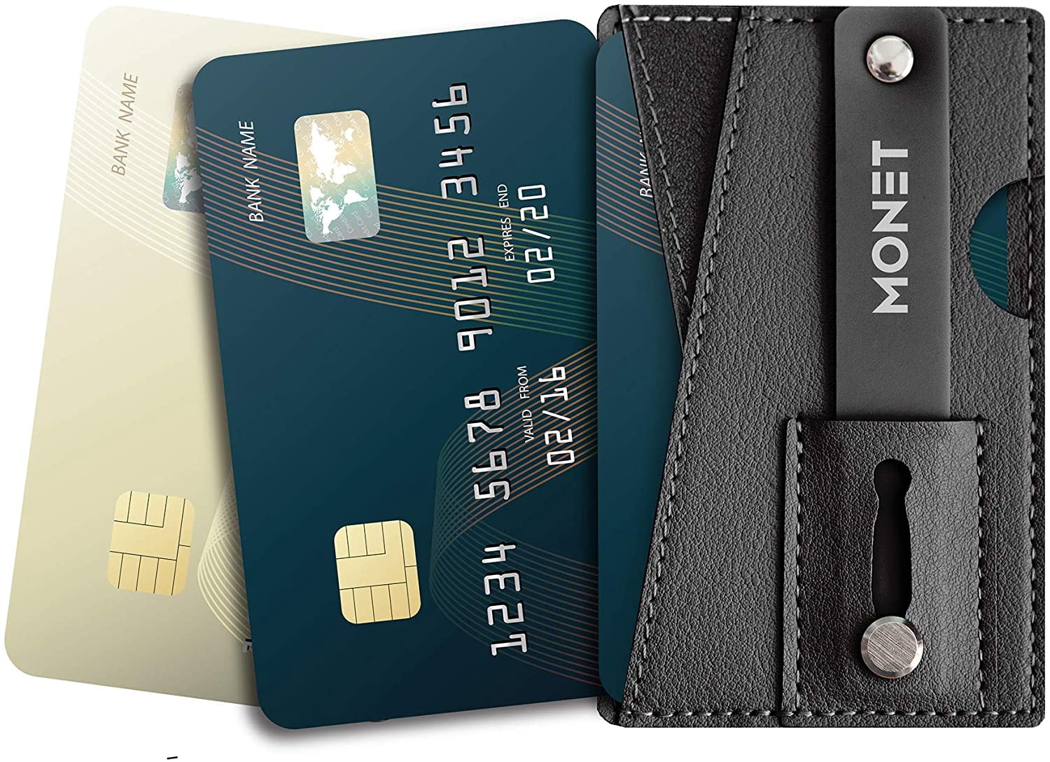 Monet Ultra Grip Universal Phone Wallet, Black Grey