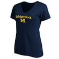 thumbnail image 2 of Women's Navy Michigan Wolverines #1 Mom V-Neck T-Shirt, 2 of 3