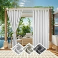 thumbnail image 3 of SHANNA Outdoor Patio Curtains Detachable Top Windproof Weatherproof Blackout Curtains for Cabana, Porch, Pergola and Gazebo, White, 52x84 in, 2 Panel, 3 of 11