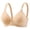 Beige BGL, variant on Womens Bra Underwear Womens Gathered No Underwire Bras Solid Color Thin Brassiere Loose Casual Wear Black L