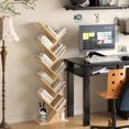 thumbnail image 6 of HJTER 10 Tier Tree Book Shelf, Floor Standing Wood Bookshelf for Narrow Space, Storage Organizer Bookshelves for Books/CDs/Magazine, Bookcase with Shelves for Home Office, Living Room - Natural, 6 of 9