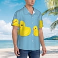 thumbnail image 2 of KLL Men's Hawaiian Shirt Short Sleeve Button Down Beach Shirts-Cute Ducky, 2 of 5