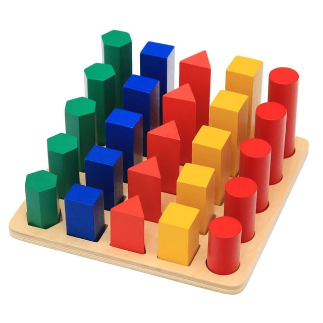 Escala de bloques geométricos de madera, herramientas de enseñanza sensorial Montessori edición profesional para educación infantil brillar Electrónica